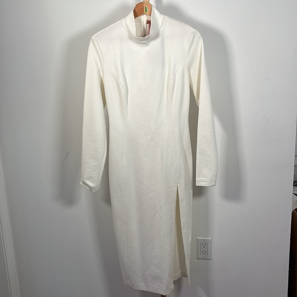 Wolford X Amina Muaddi - High-neck Jersey Dress - White Medium - Picture 2 of 5